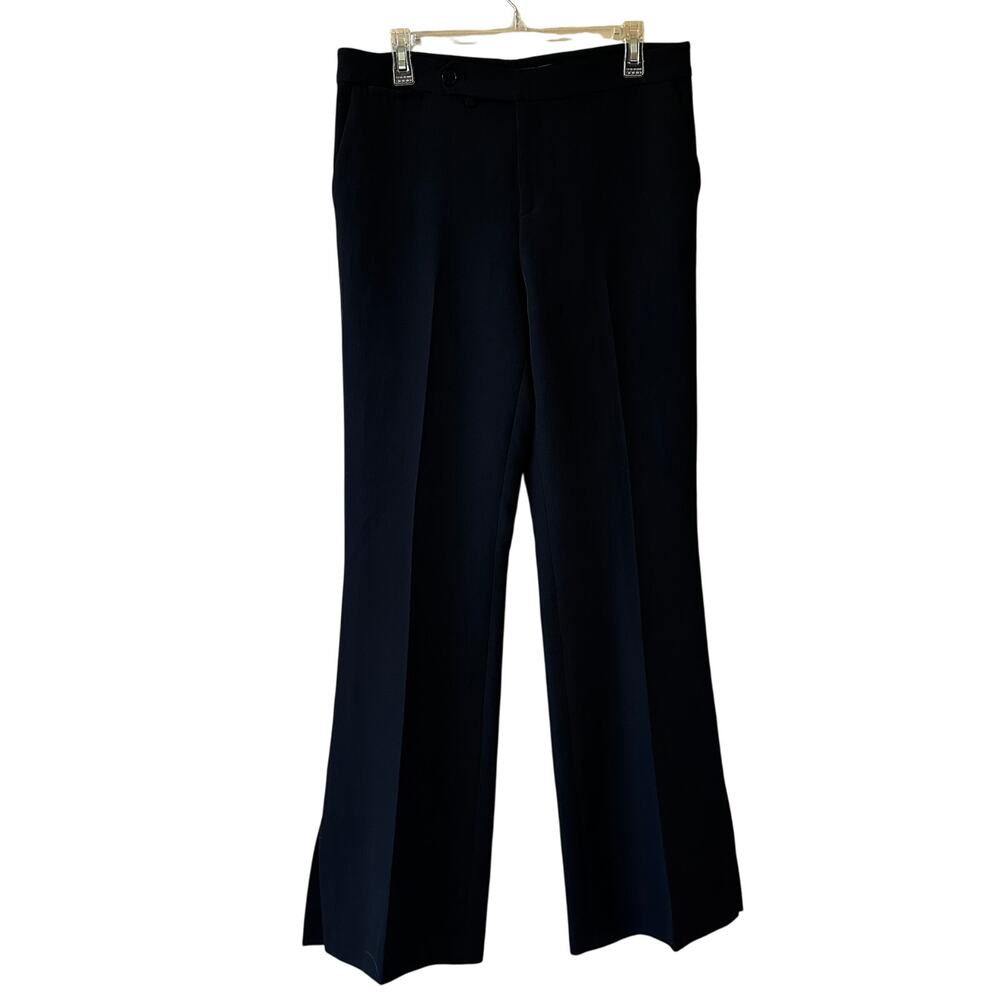 Ralph Lauren Trouser Pants Career Wide Leg Stretch Classic Slits Black Women's 8